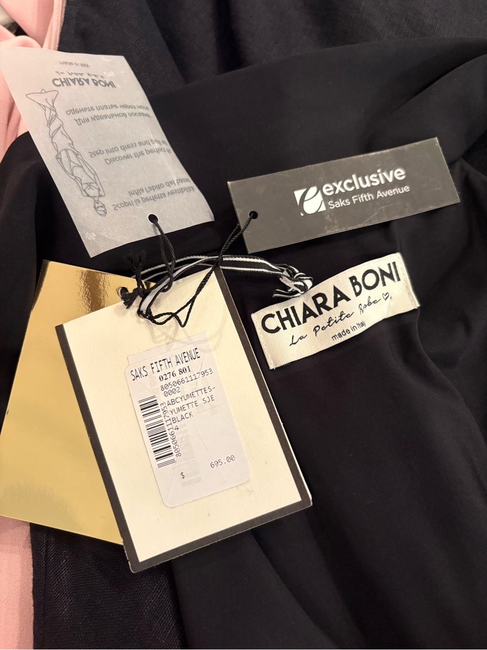 Chiara Boni Black Dress with Ruffle Trim